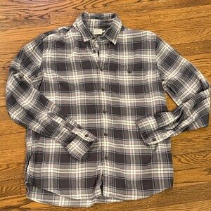 Faherty Men's Plaid Shirt - Gray, blue, white, button down, L